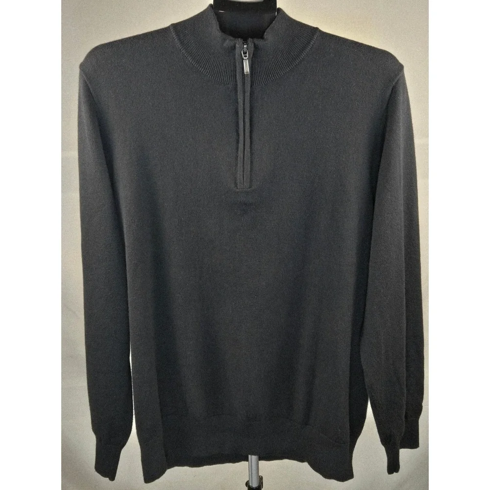 L.L. Bean Cotton Cashmere Preppy Old Money Quarter Zip Pullover,‎ XL
